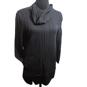 Habitat Black Lagen Look Knit Top Textured Cowl Neck Stretch Long Sleeve